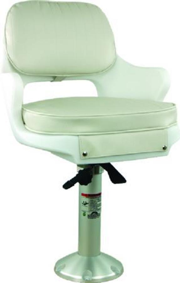 Yachtsman Fixed Height Chair Package with Slide and Swivel - White