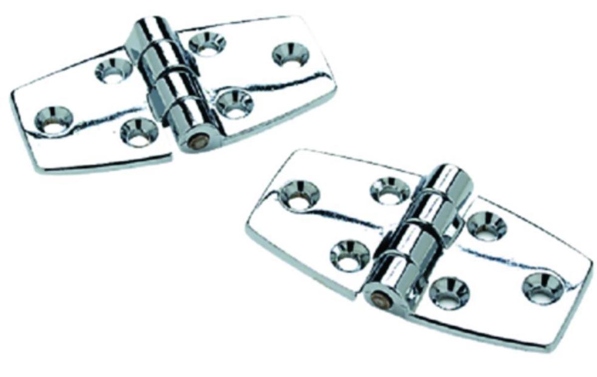 Chrome Plated Zinc Utility Hinge - 3in. x 1-1/2in. - #8 Fastener - 1pr.