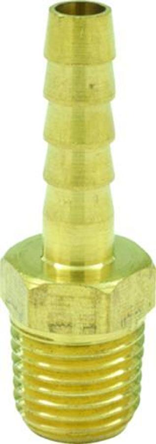 Fuel Universal Connector - Hose Barb Male Thread - Brass - 1/4in NPT - 1/4in Barb