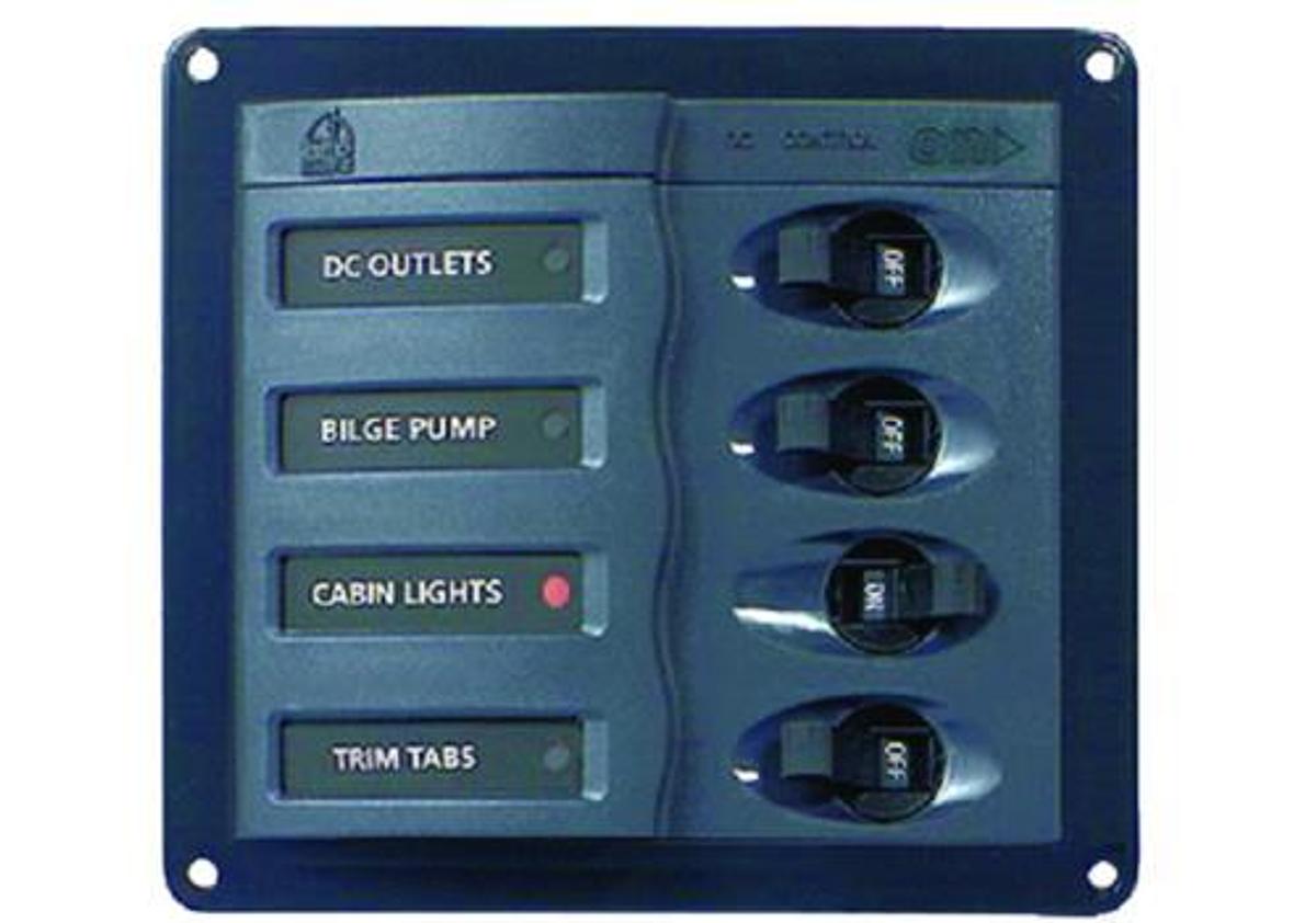 4-Switch Square DC Control Breaker Panel