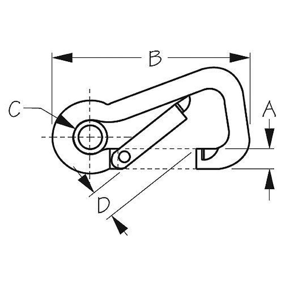 Asymmetrical Stainless Snap with Eye Insert - 4in.