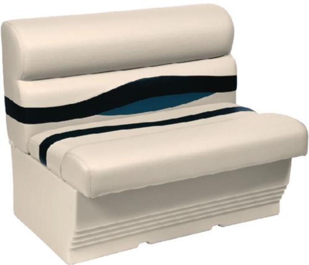 Premium Pontoon 36in. Bench Seat with Base - Platinum/Platinum Punch/Navy/Cobalt