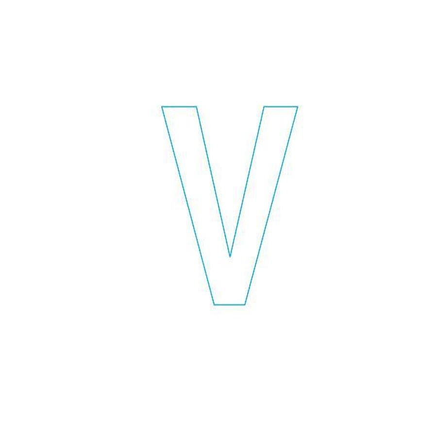 3in. Gothic Font Letters - V - White