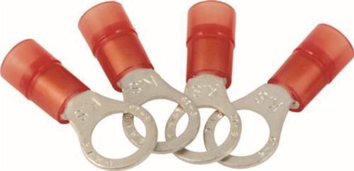 Ring Terminals - 8 Wire Range - Red