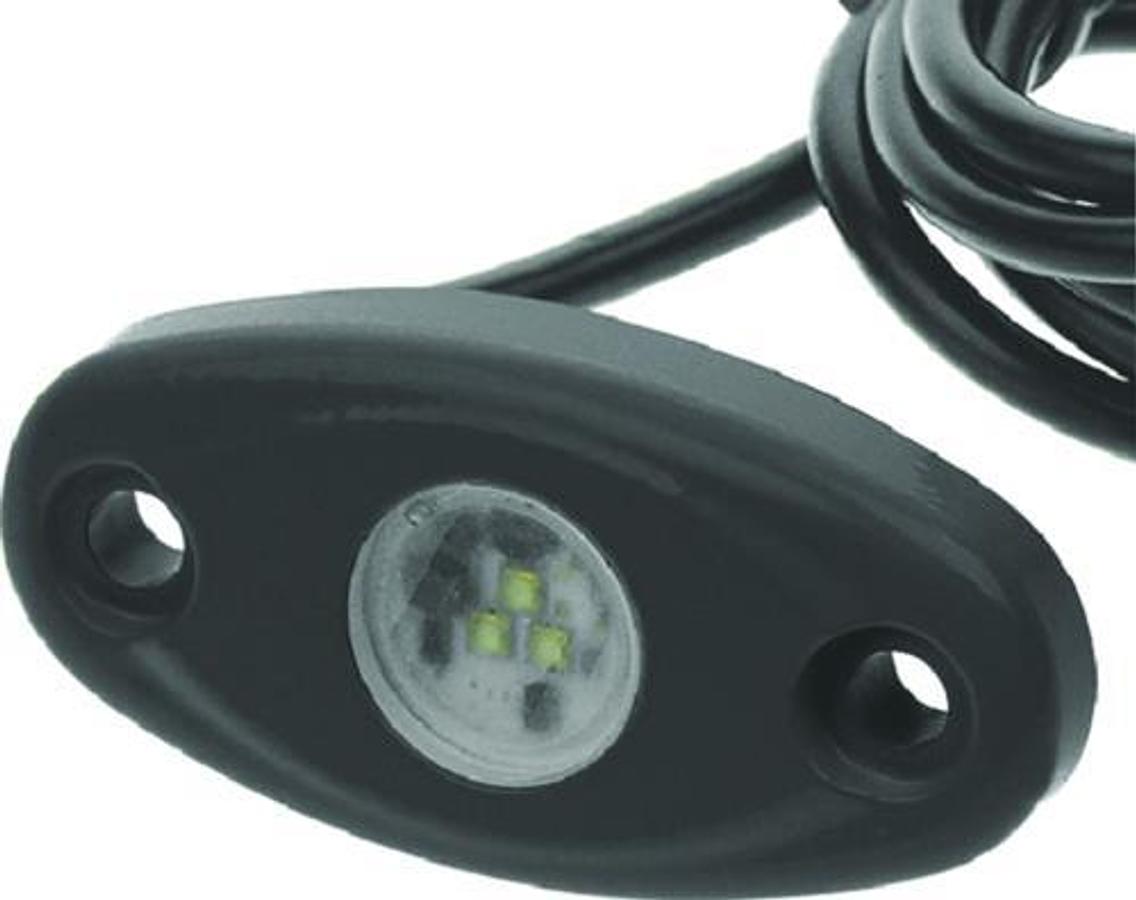 High Intensity Oval LED Courtesy Light - Black Housing - White
