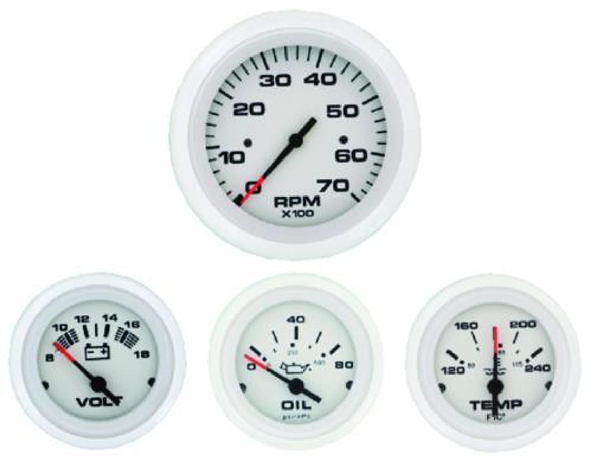 Arctic 4 Piece Twin Engine Inboard and Sterndrive Add-On Gauge Kit