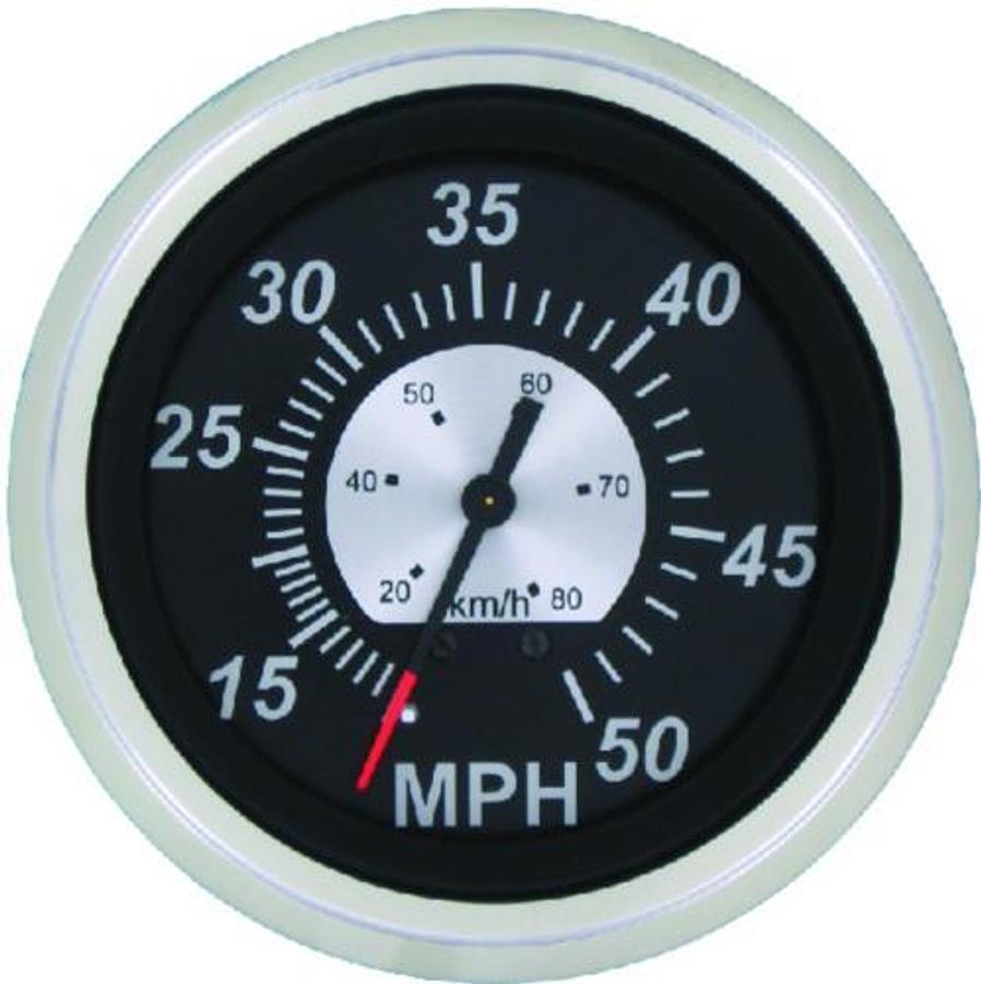 Black Sterling 3in. Speedometer Head - 0-50 MPH
