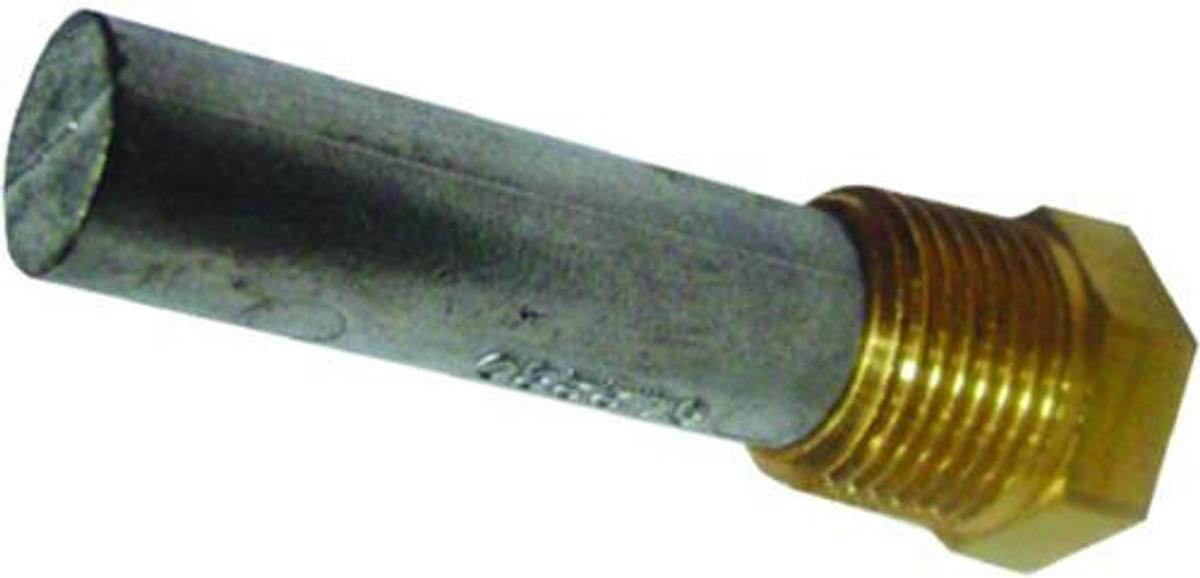 Pencil Anode with Bronze Plug - Zinc - Size: 1/4in. x 2in. - Plug: 1/8in. NPT