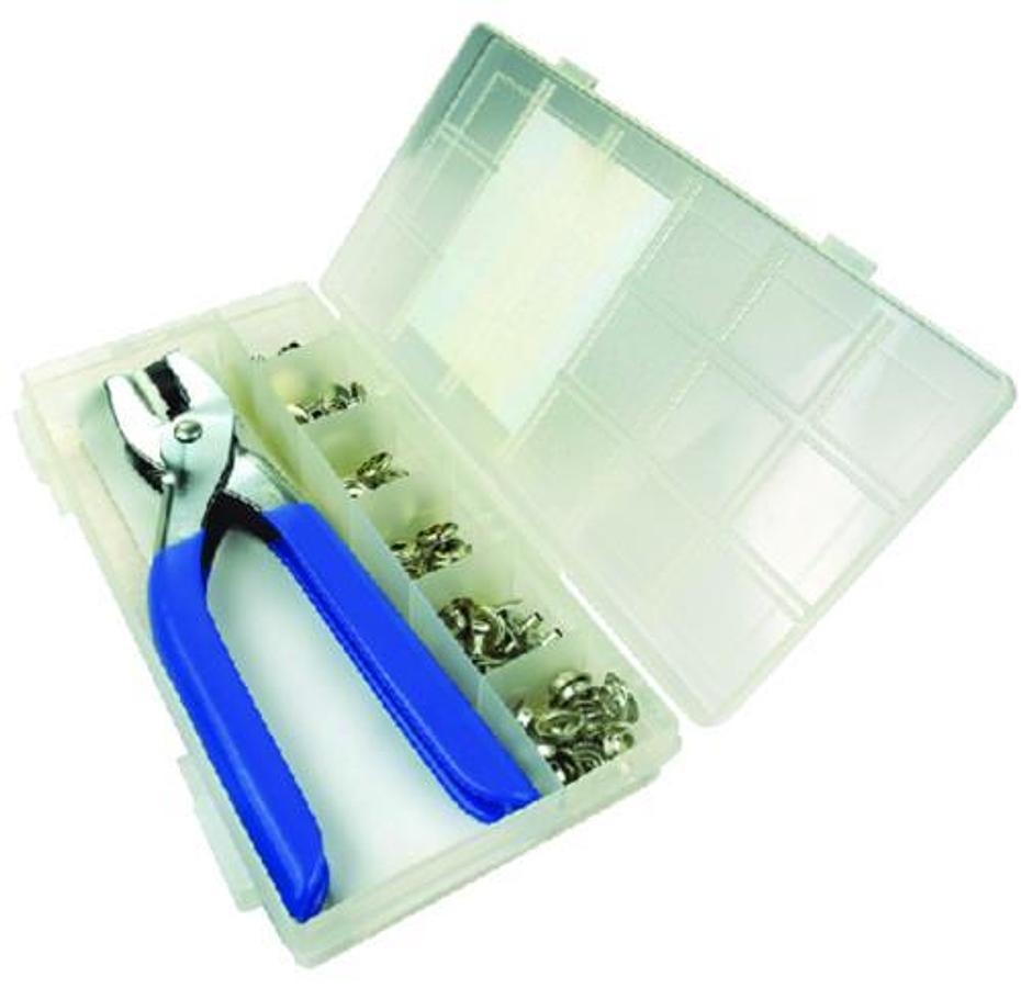 Nickel Plated Brass Snap Kit With Grip Tool - 72 Piece