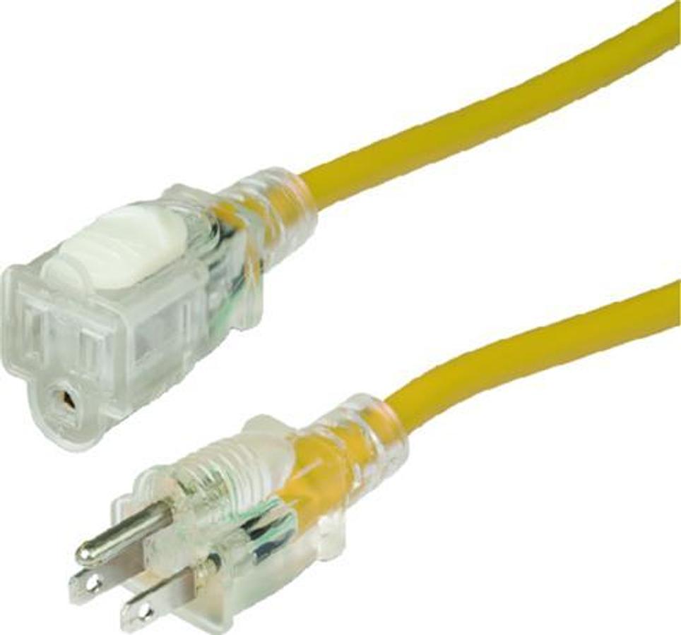 15A/125V Marine Grade Lighted Extension Cord - Lock - 25ft