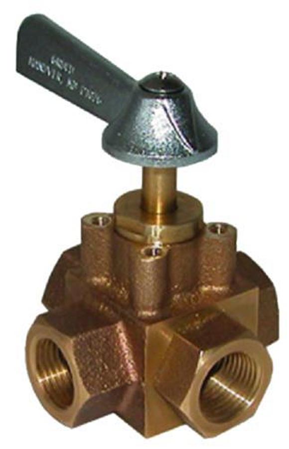 FV-450-X Bronze 4-Way Tank Selector Valve