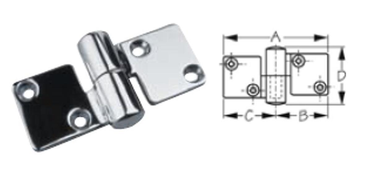 Stainless Steel Take-Apart Hinges - Left - 2pk.