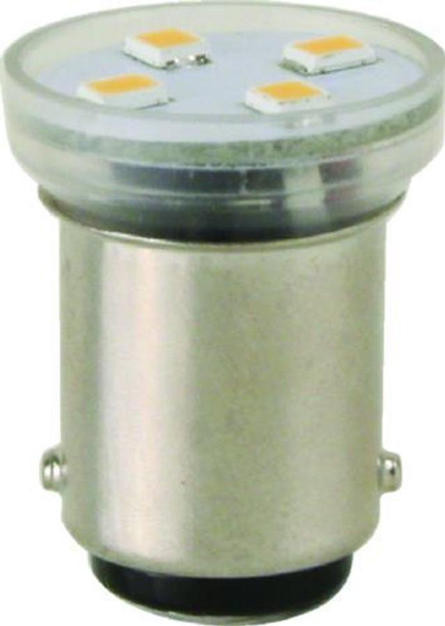 1142 Wafer Style Bayonet Base LED Bulb - Parallel Pin Dual Contacts - Warm White - 1.44W/72 Lumens