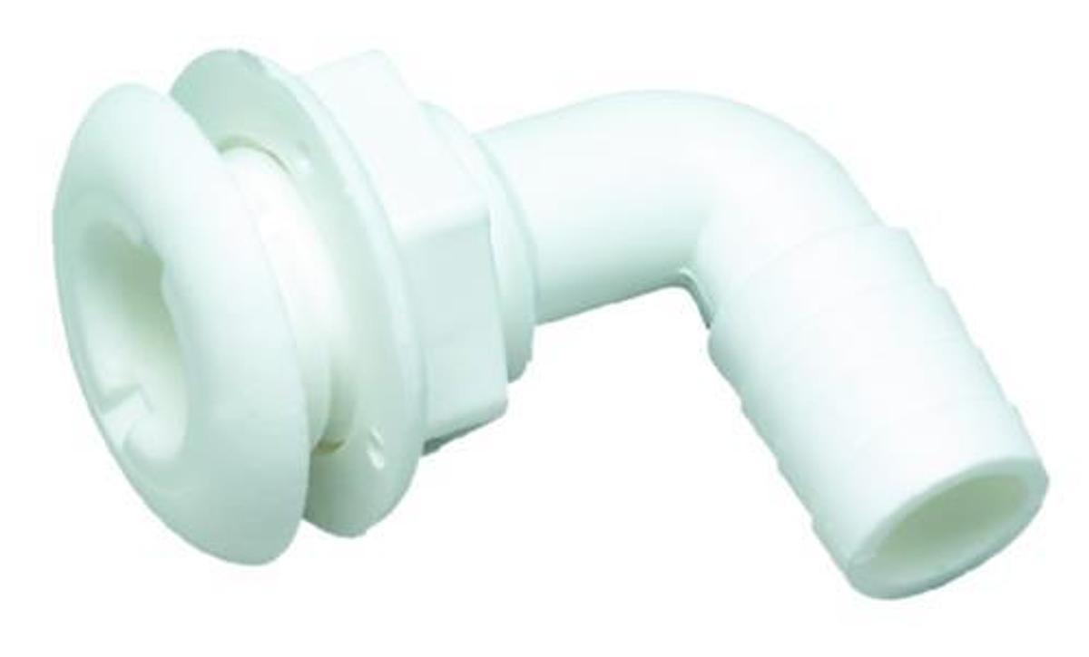 One Nut Application 90 Deg. Thru-Hull Connector - 3/4in. Hose - 1-1/2in. Flange