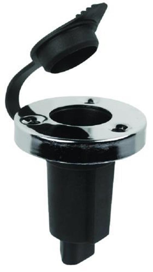 Spare 3-Pin Light Base Assembly - Chrome Plated Cover w/ Plastic Insert