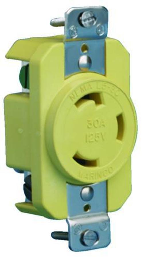 30A/125V Locking Receptacle - Yellow