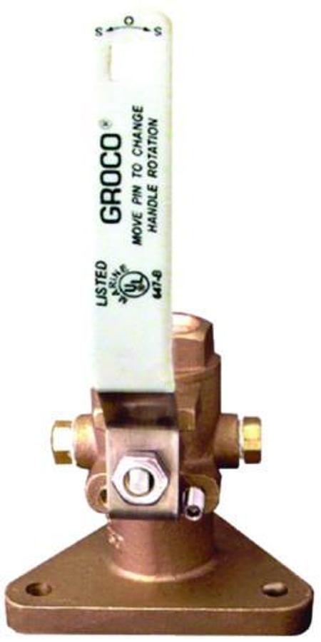 Triangle Base Seacock - Bottom 1-1/2in. NPS/Top 1-1/2in. NPT