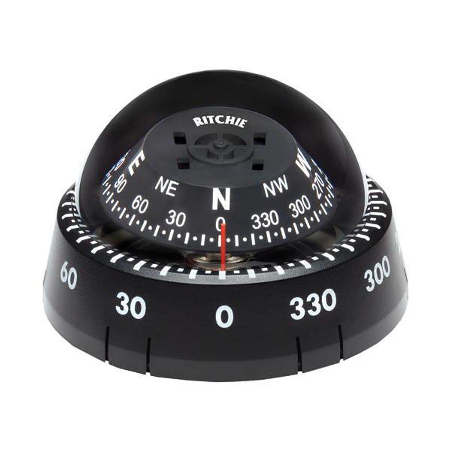 X-Port Kayaker Twist On/Off  Surface Mount Compass - Black