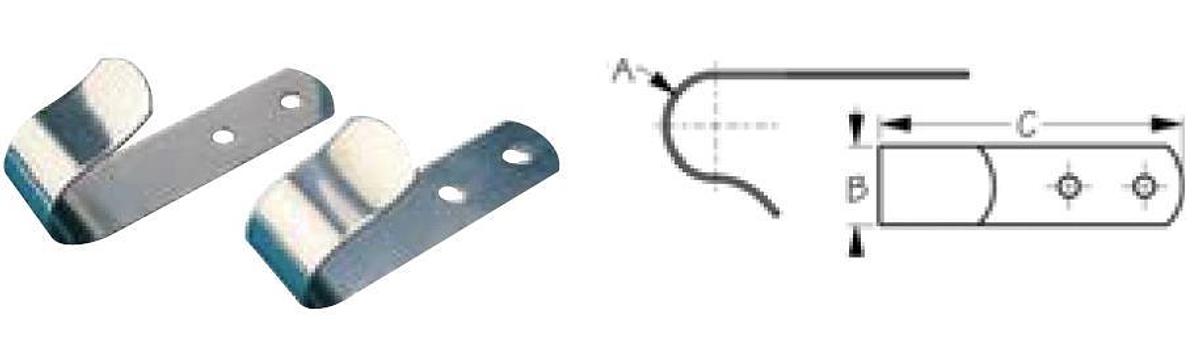 Boat Hook Brackets- 1-1/4in. - Stainless Steel (Pair)