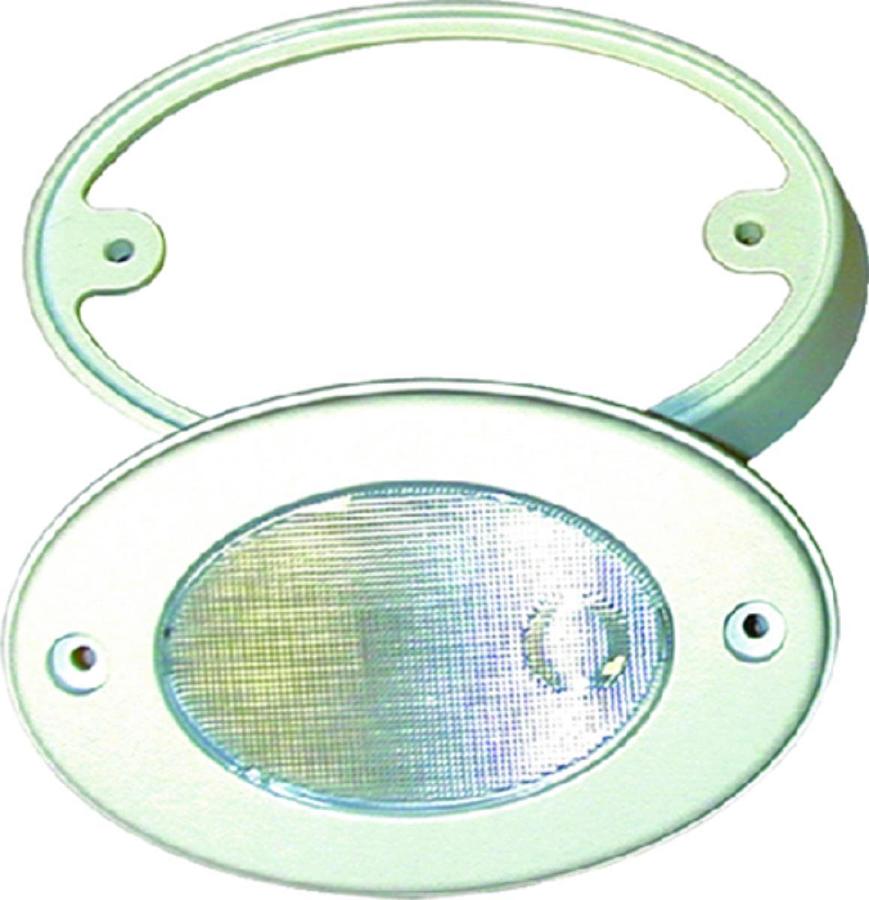 LED Oval Light with Mount Ring - 12V - 5W - 5in. L x 3 1/8in. H - White