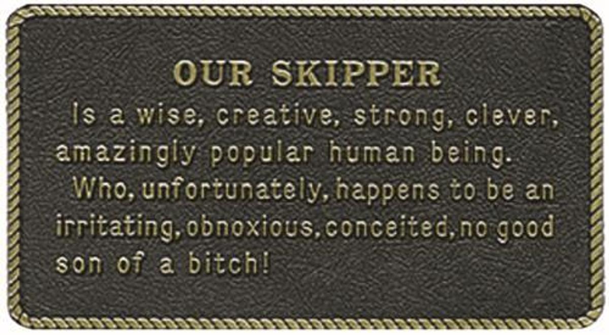 Fun Plaque - Our Skipper Is A Wise, Creative, Strong, Clever