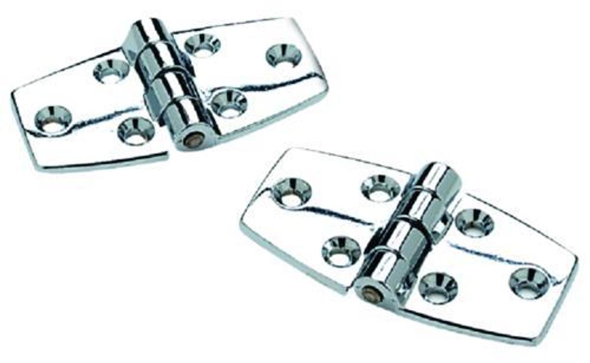 Chrome Plated Zinc Utility Hinge w/ 120deg. Opening - 3in. x 1-1/2in. - #8 Fastener - 1pr.