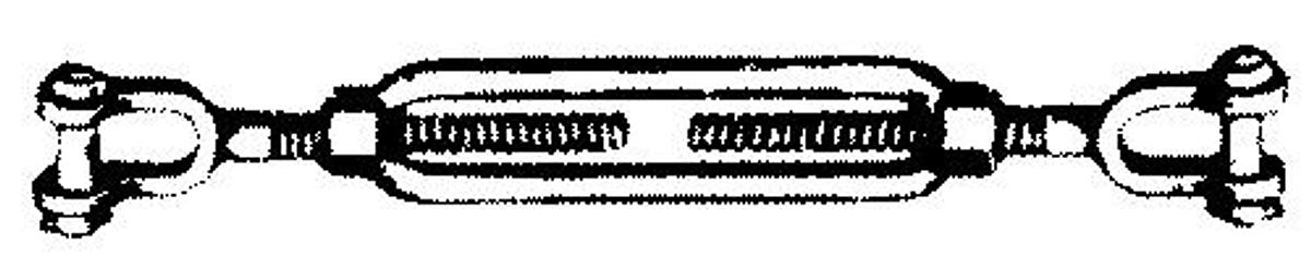 Galvanized Jaw and Jaw Turnbuckle - 5/16in. x 4 1/2in.