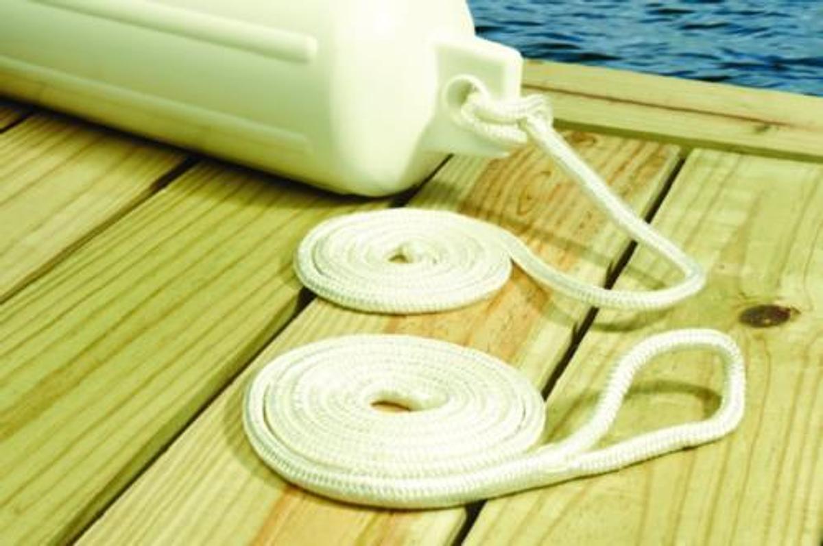 Double Braided Nylon Fender Line - 1/4in. x 6ft. - White - Pack of 2