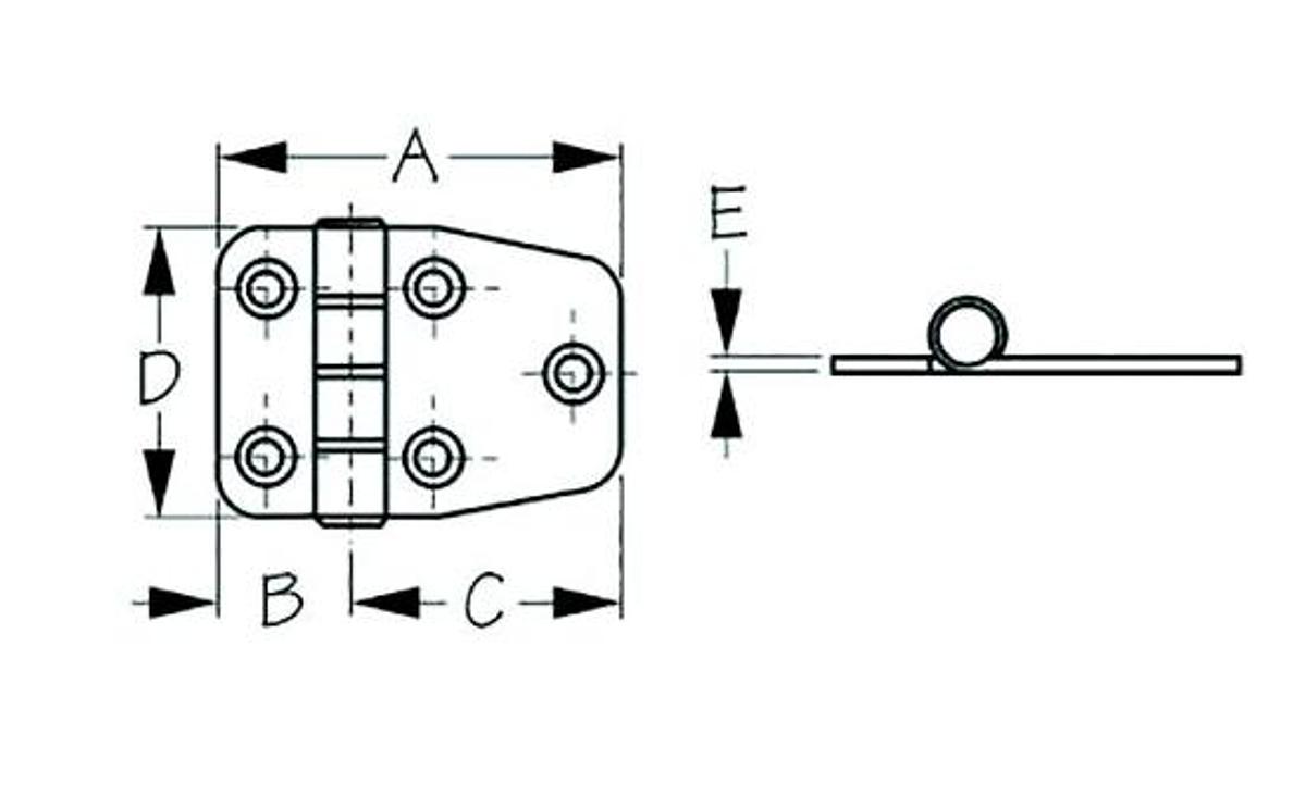 Dampening Short Side Door Hinge
