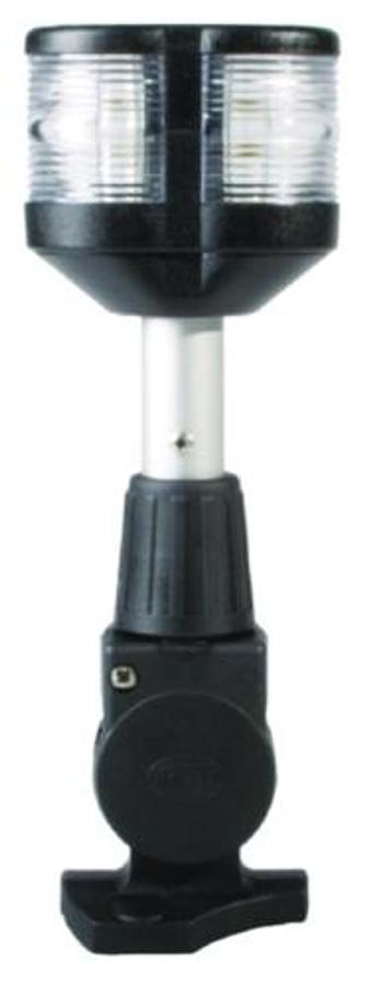 Masthead/Anchor Lamp With Fold Down Pole Mount - Black - 8in.H