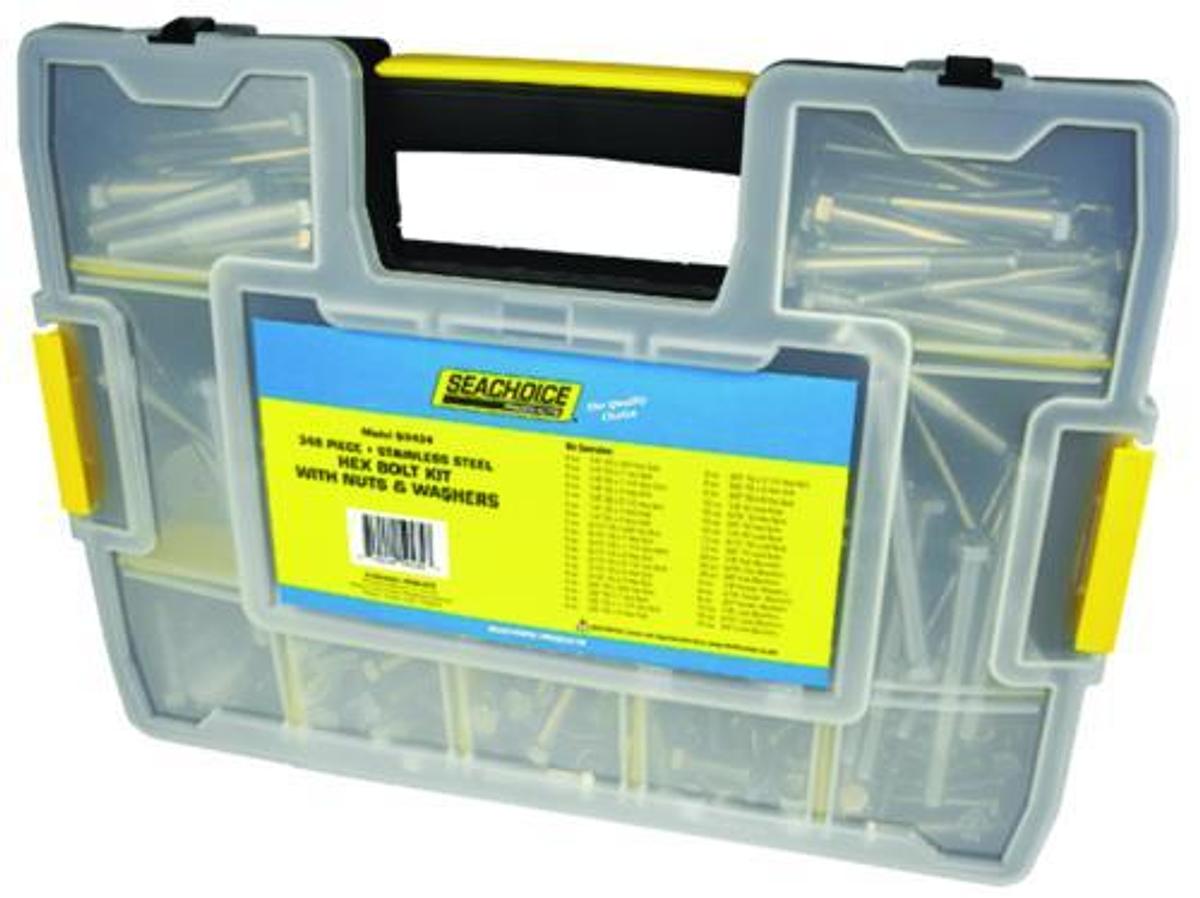 Stainless Steel Hex Bolt Kit With Nuts & Washers - 348 Piece