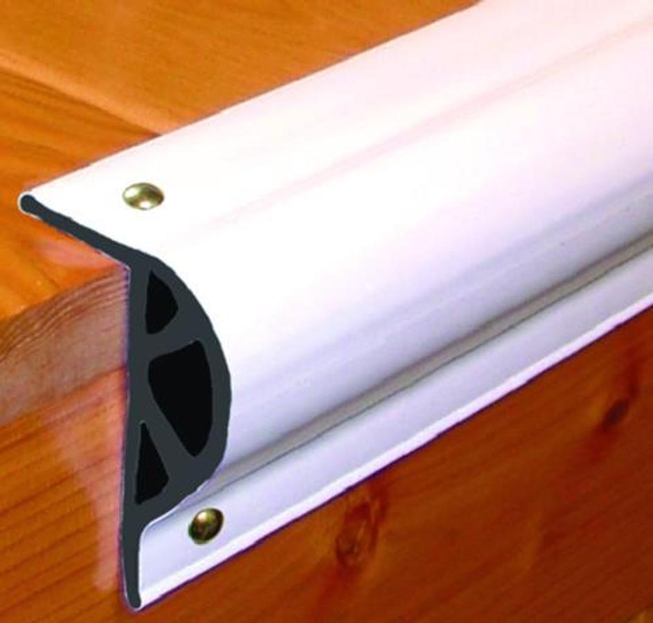 Commercial Grade Double Molded P-Shape Side Gard - 3 1/8in. x 2in. x 10ft. Coil - White