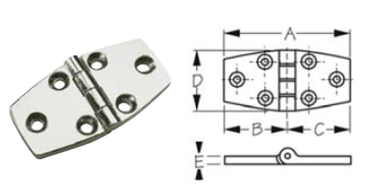 Chrome Plated Zinc Door Hinge - 2pk.
