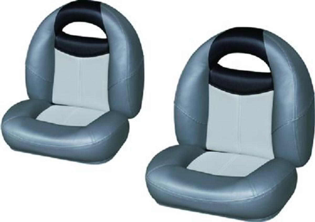 Blast Off Series Big Bass Bucket Seats - Set of 2 - Charcoal/Marble/Black