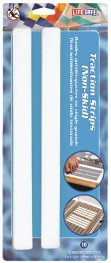 Textured Vinyl Traction Step Strips - White