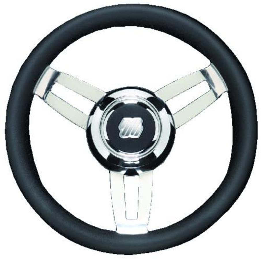 Morosini Steering Wheel - Chrome Hub - Black Wheel