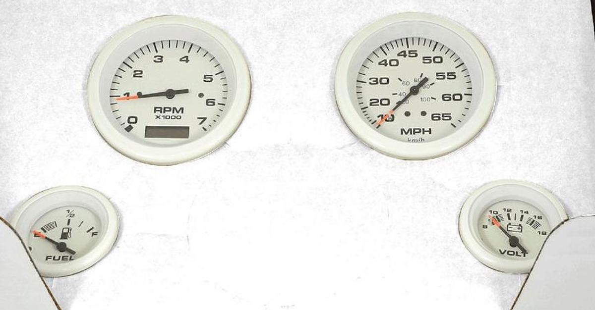 Arctic 4 Piece Outboard Gauge Set with Tach/Hour Meter