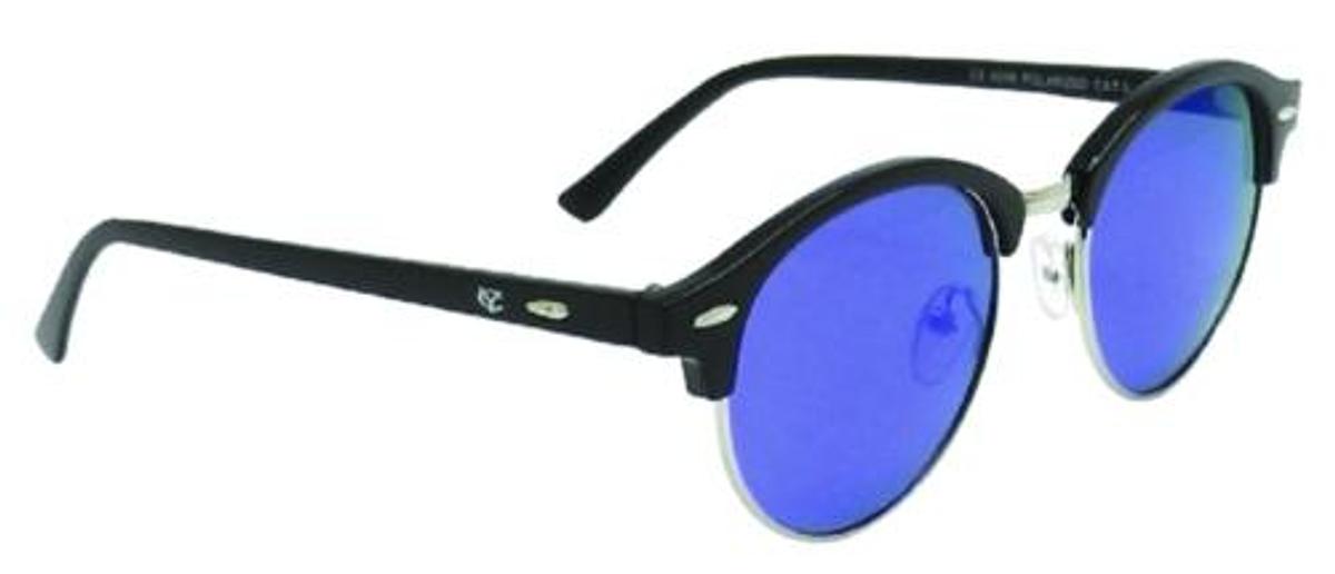 Laguna Polarized Sunglasses - Shiny Black / Dark Blue Mirror Lens