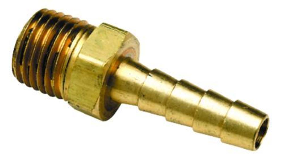 Brass Male Hose Barb - 1/4in. Hose - 1/4in. Thread