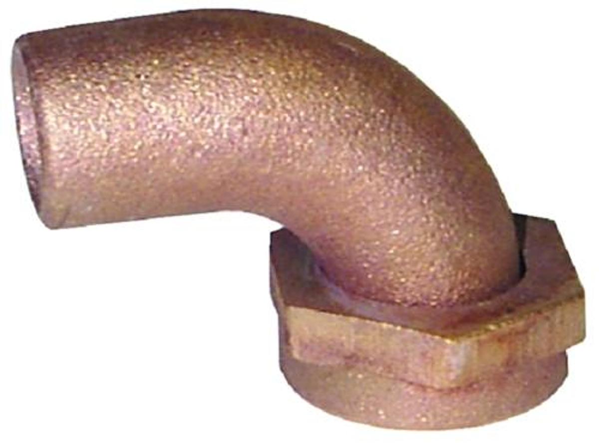90deg. Bronce Tail Piece - 1in. NPS Pipe