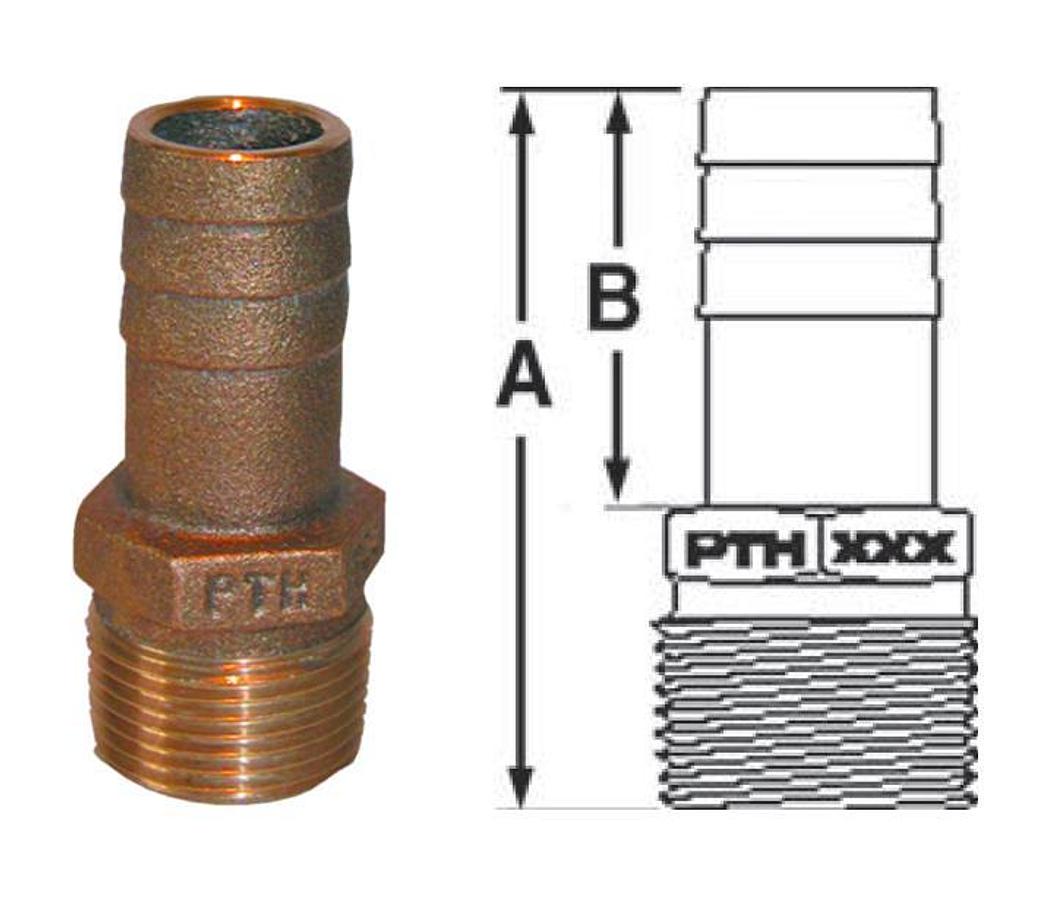 Straight Pipe-to-Hose Adapter - 3in. Hose - 3in. NPT Thread