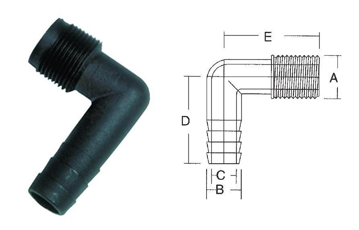 Male Elbow - 1-1/2in. Pipe - 1-1/2in. Hose