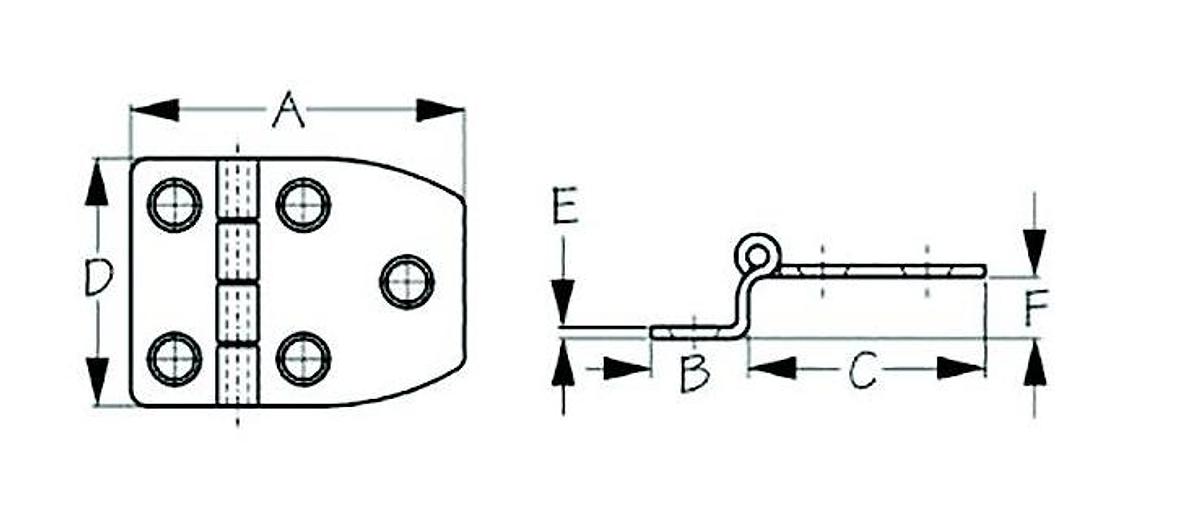 Dampening Offset Short Side Door Hinge