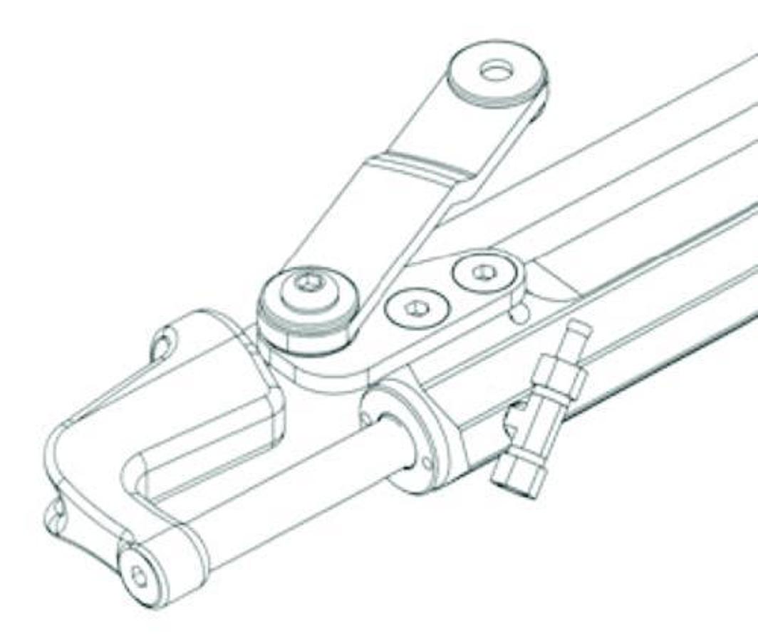 Standard Protech Front Mount Hydraulic Steering Cylinder - Offset Arm