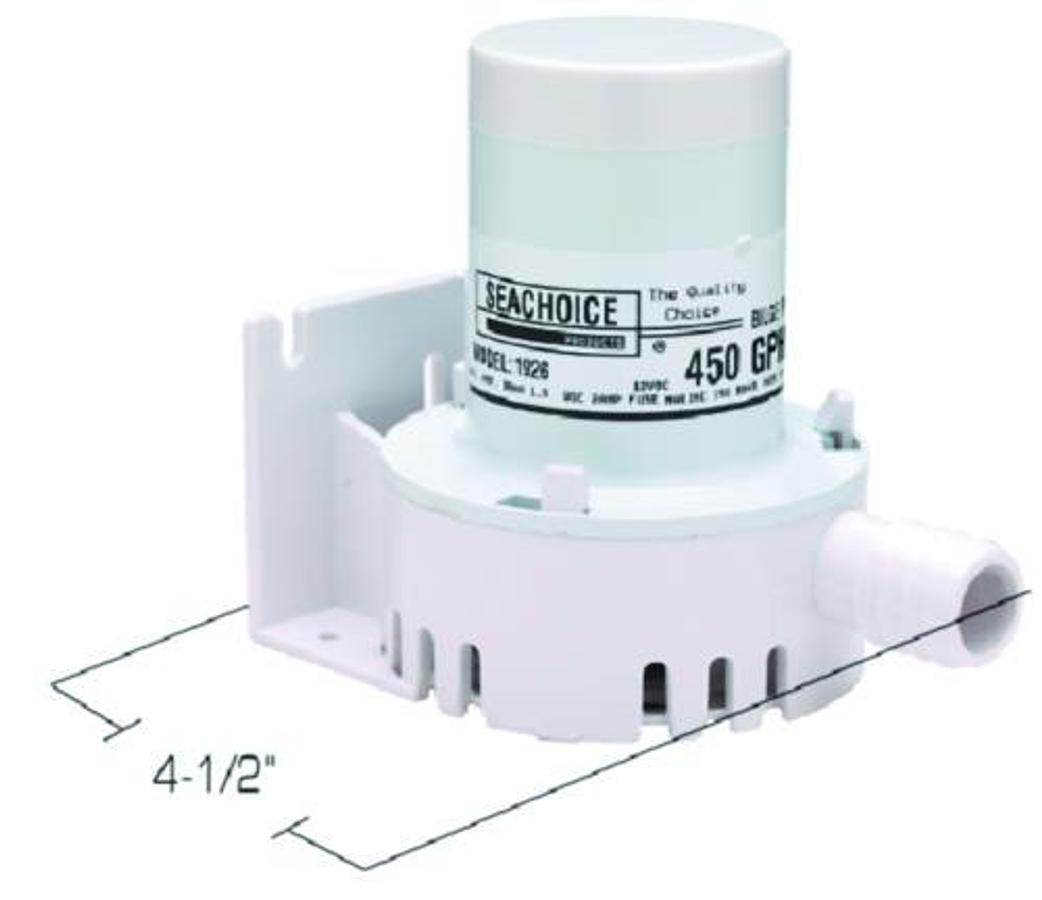 Mini Bilge Pump - 450 GPH - 12 Volts - 1.5 Amps