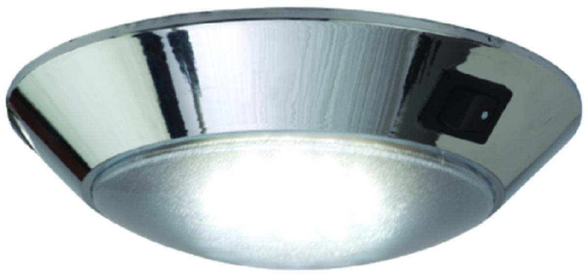Incandescent Day/Night Dome Light - Chrome Housing - 4in. x 5 3/4in. x 1 5/8in.