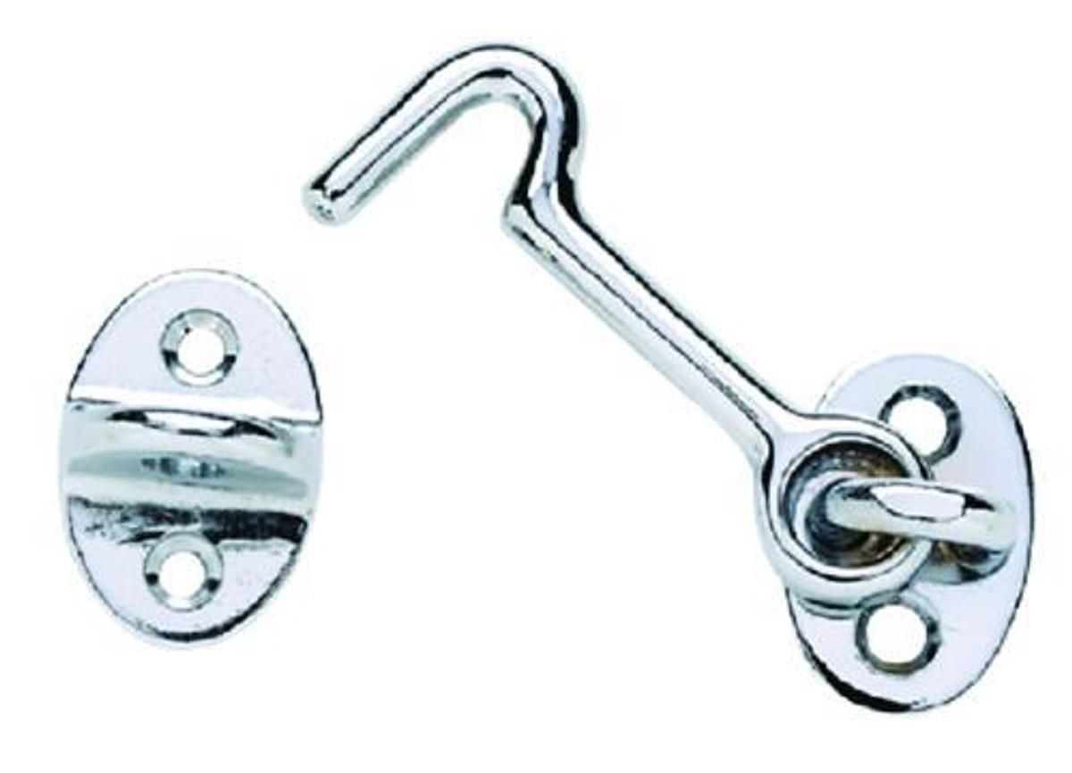 Chrome Plated Brass Cabin Door Hook - 3in.