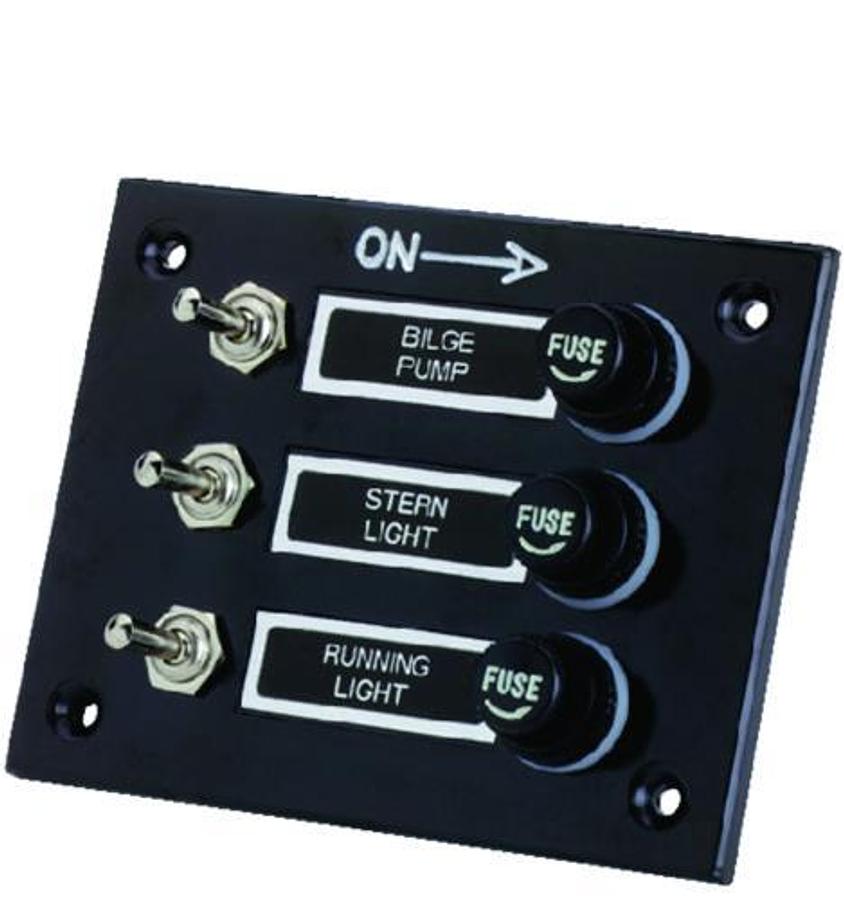 3 Gang Toggle Switch Panel w/Fuse