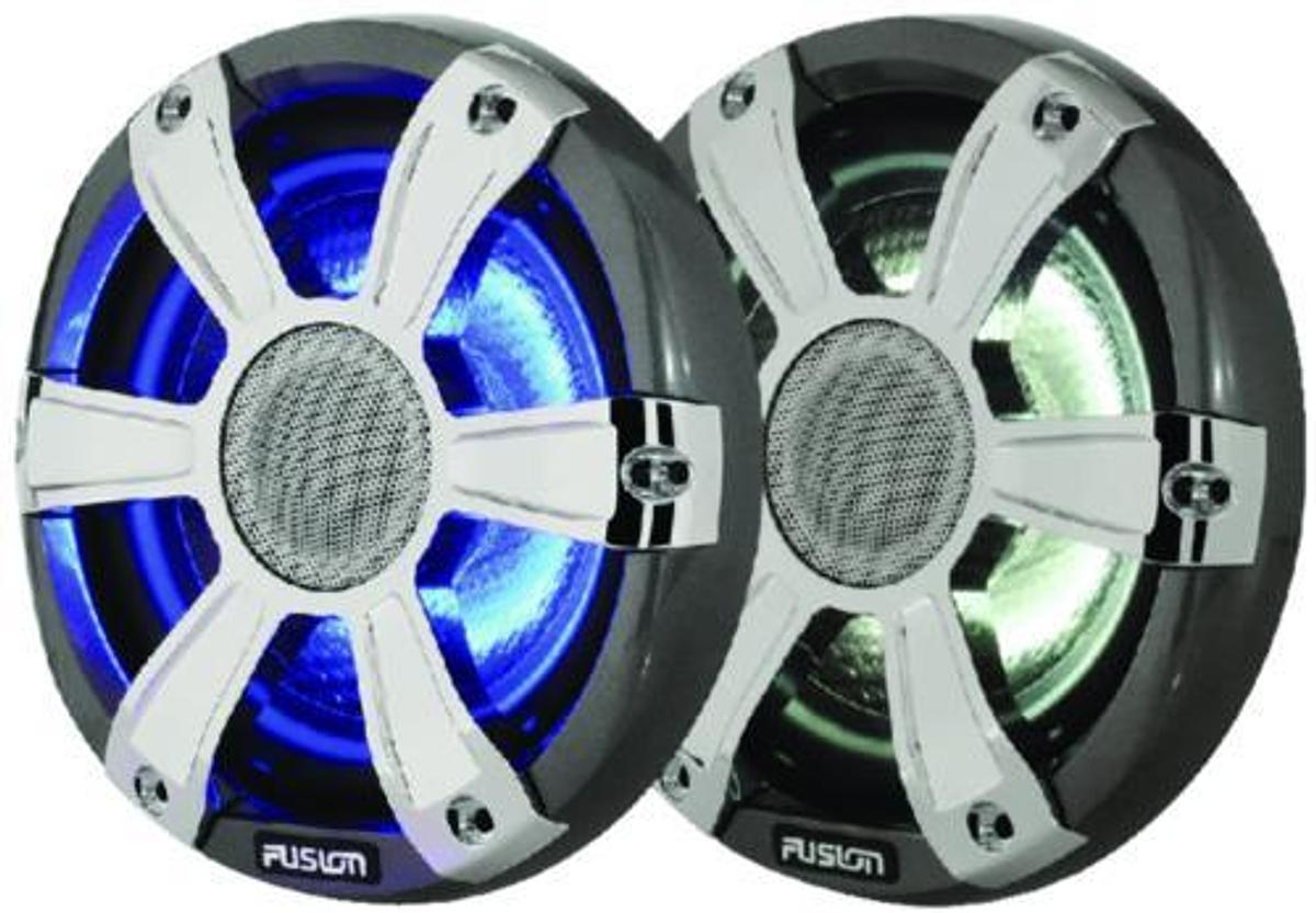 Marine Signature Series Speakers with Led Lights - 6.5in. - Chrome