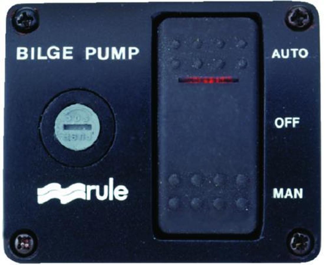 3-Way Lighted Rocker Panel Switch - 12 Volts - 2-7/8in. W x 2-3/8in. H